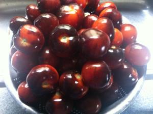 Beautiful black cherry tomatoes made a lovely jam!